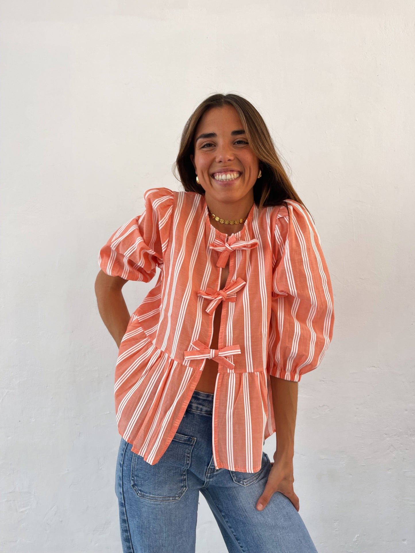 Blusa Bianca Naranja