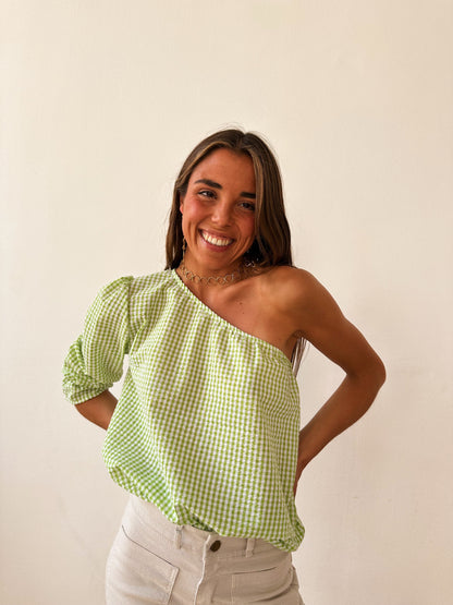 Top Inés Vichy Verde