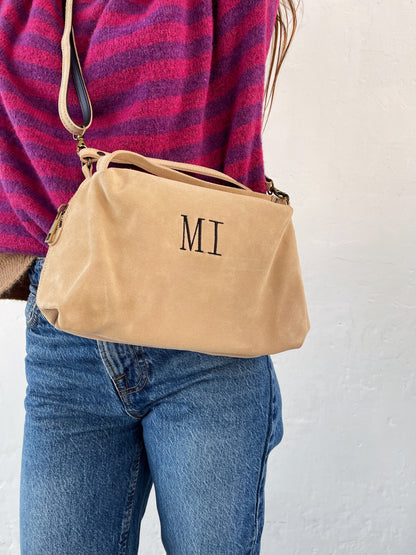 Big Suede Beige Shoulder Bag