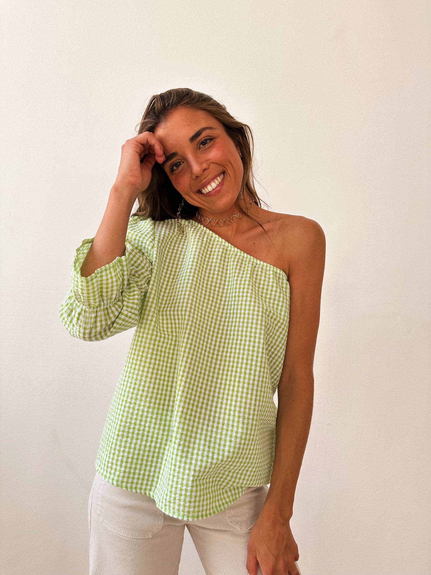 Top Inés Vichy Verde