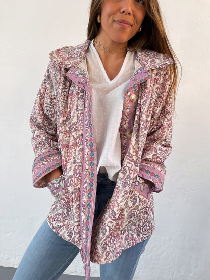 Chaqueta Flores Rosa