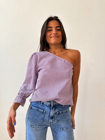 Top Inés Vichy Lavanda