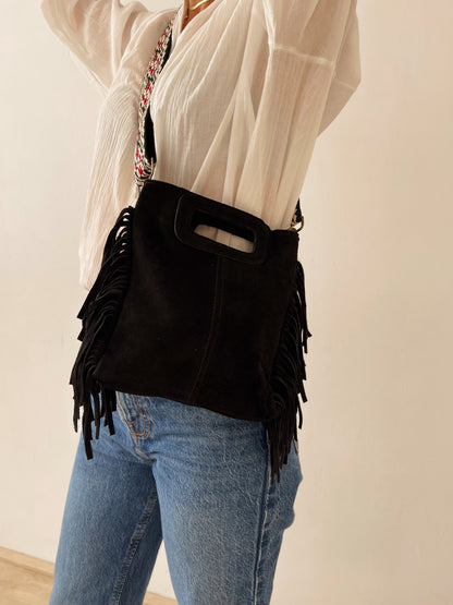 Bolso Flecos Negro