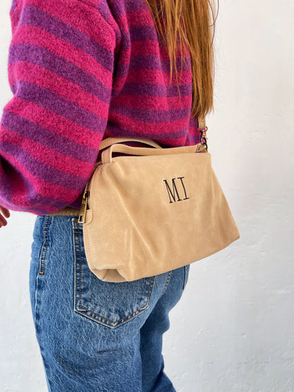 Big Suede Beige Shoulder Bag