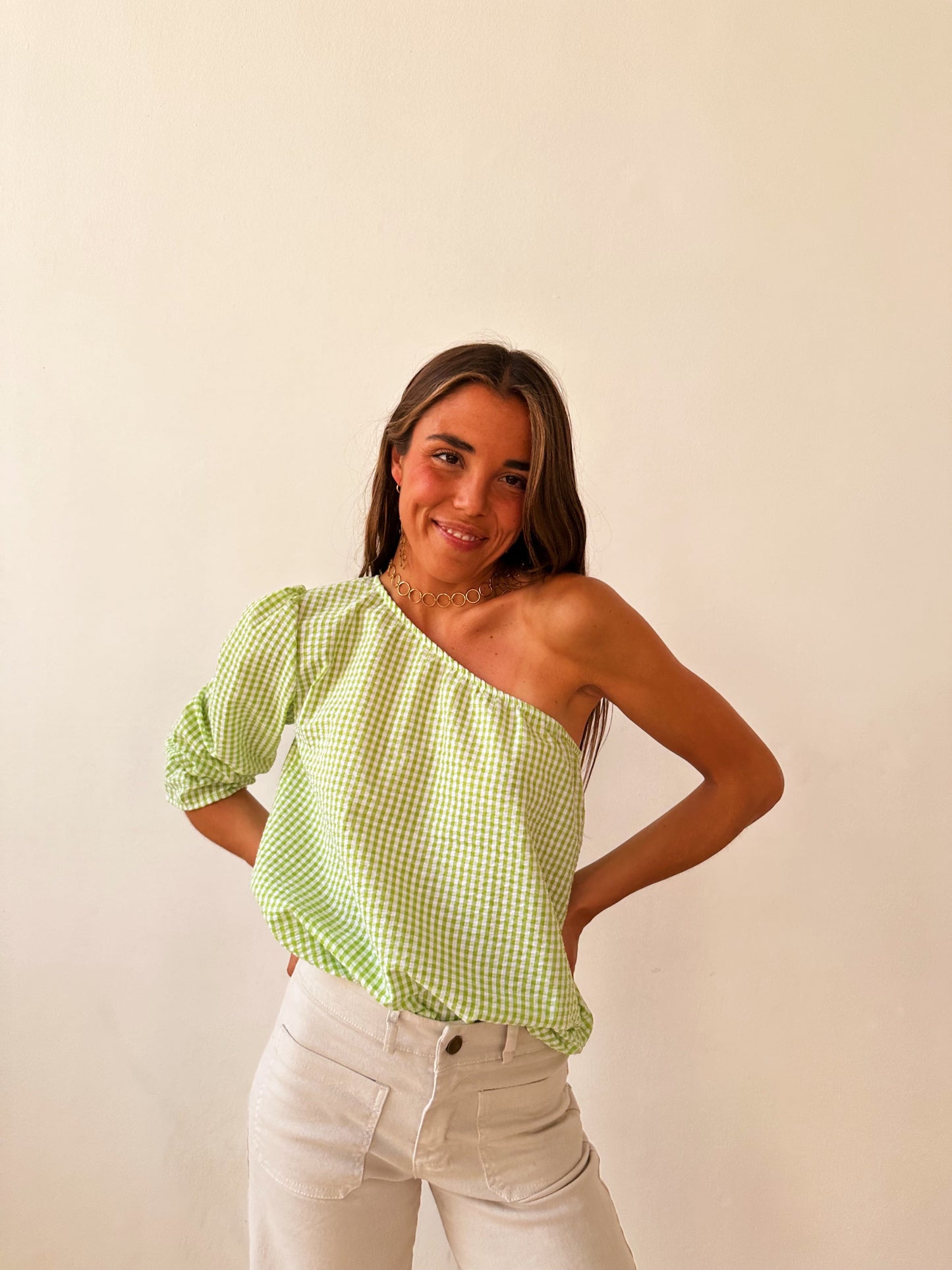 Top Inés Vichy Verde