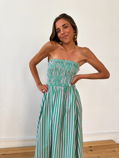 Vestido Emily Rayas Verde