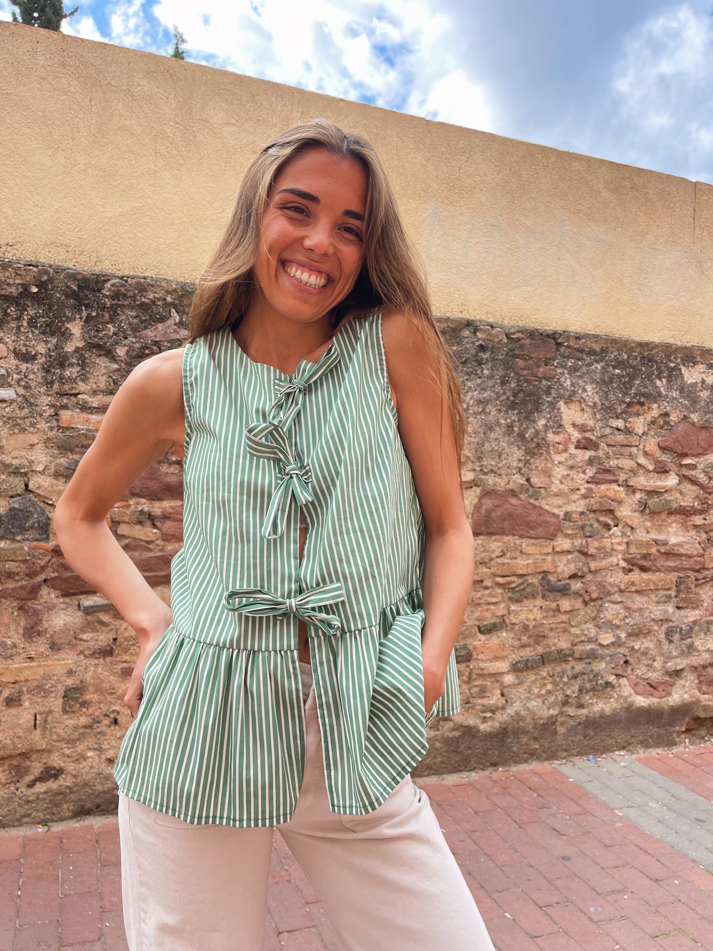 Blusa Ona Rayas Verde