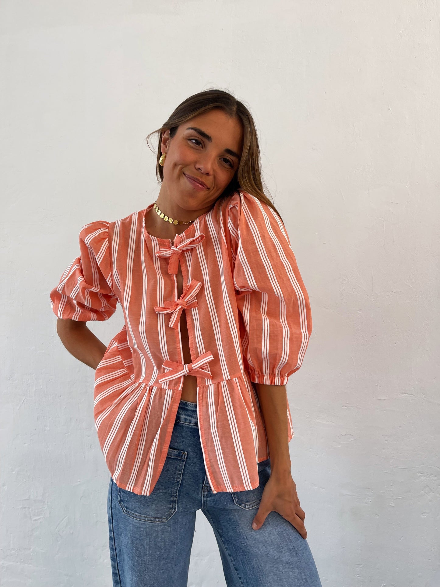 Blusa Bianca Naranja