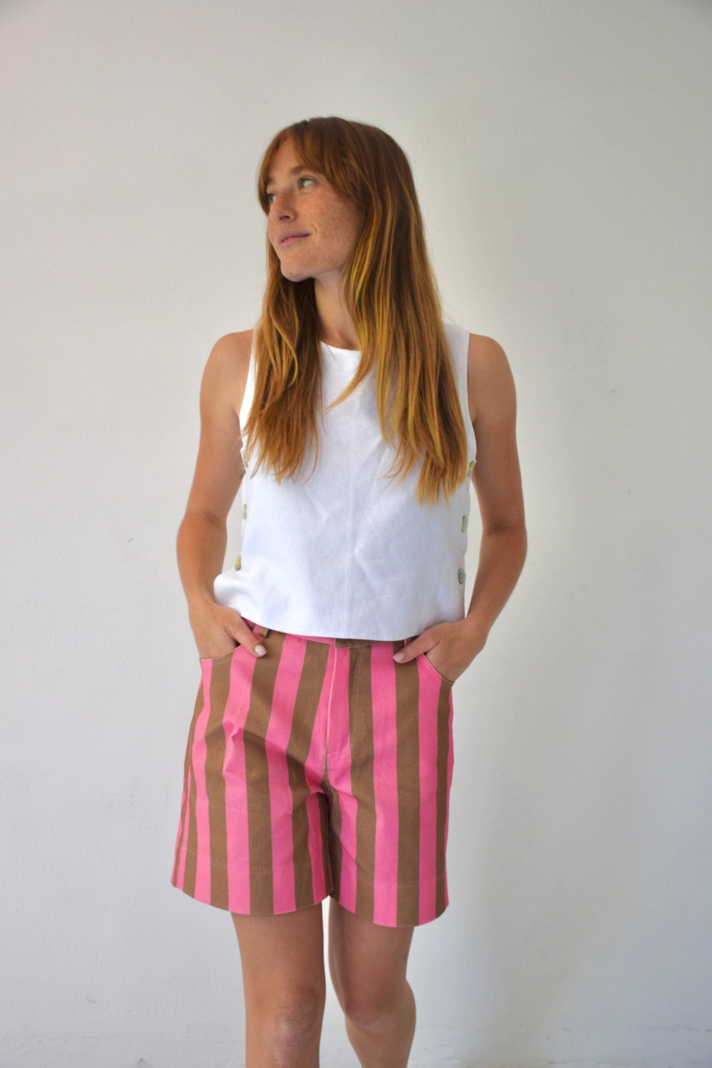 Short Gala Rosa y Marrón