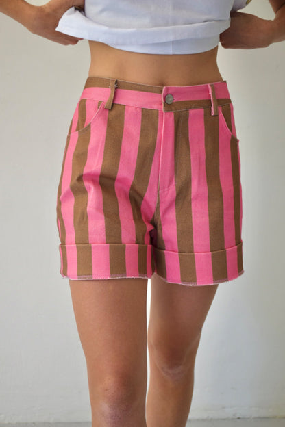 Short Gala Rosa y Marrón
