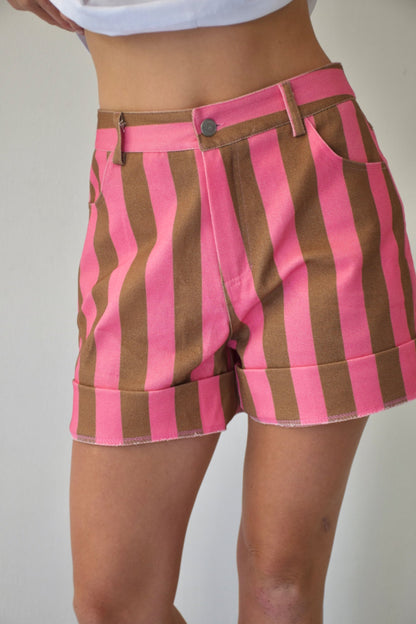 Short Gala Rosa y Marrón