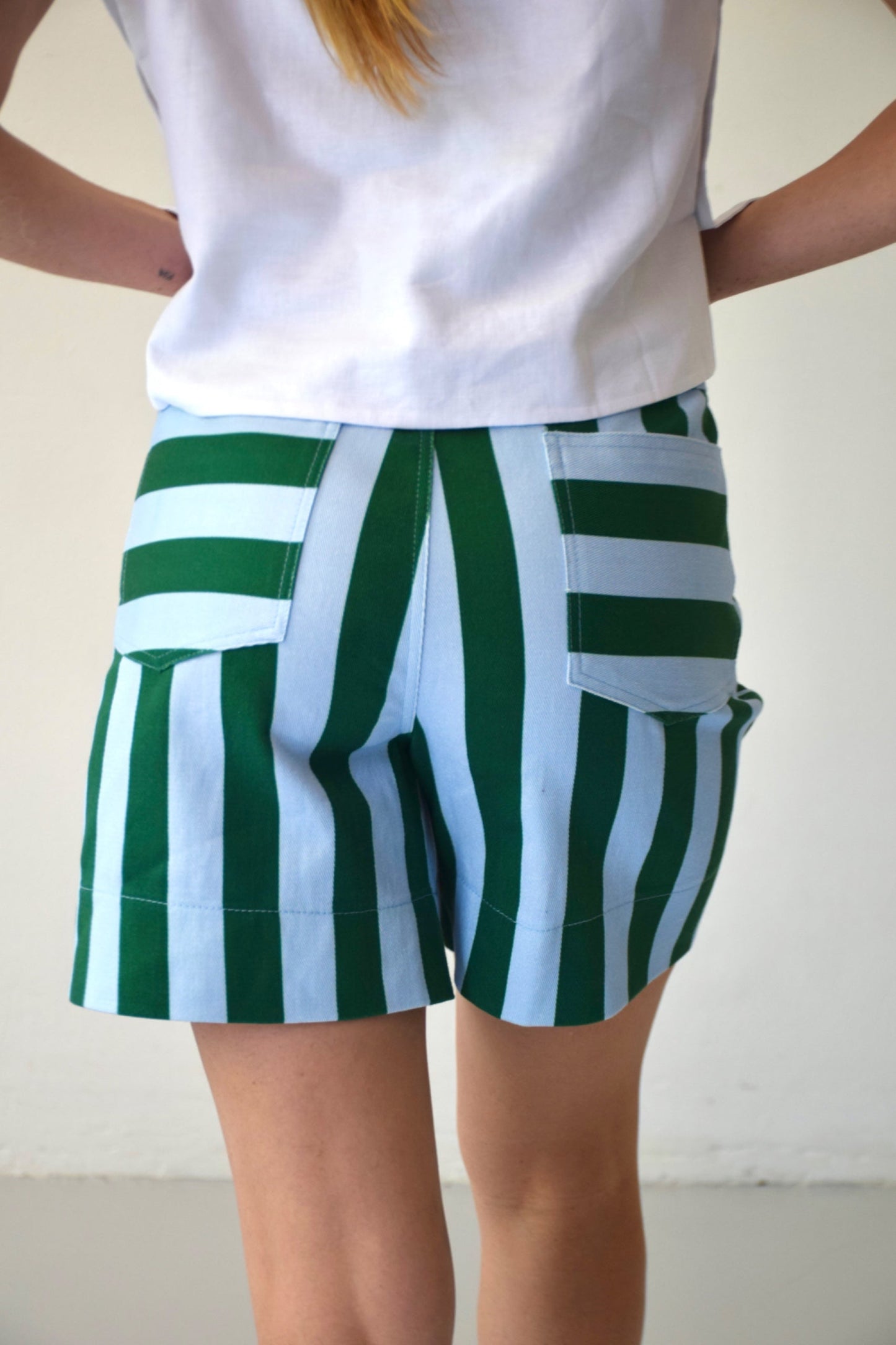 Green and Sky Blue Short Gala