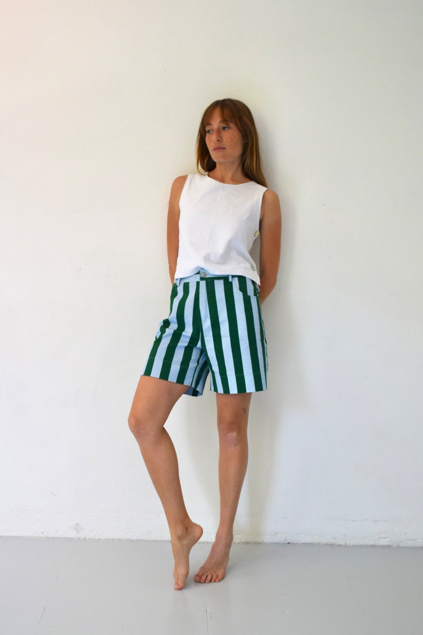Green and Sky Blue Short Gala