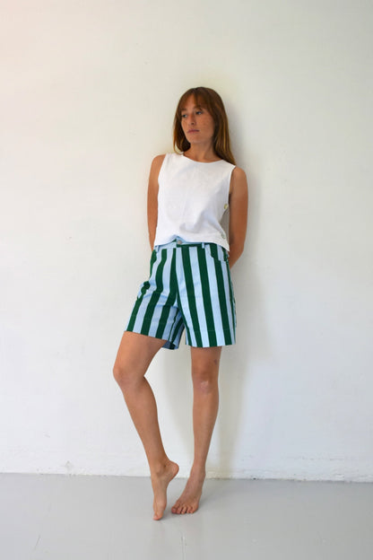 Green and Sky Blue Short Gala