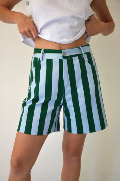 Green and Sky Blue Short Gala