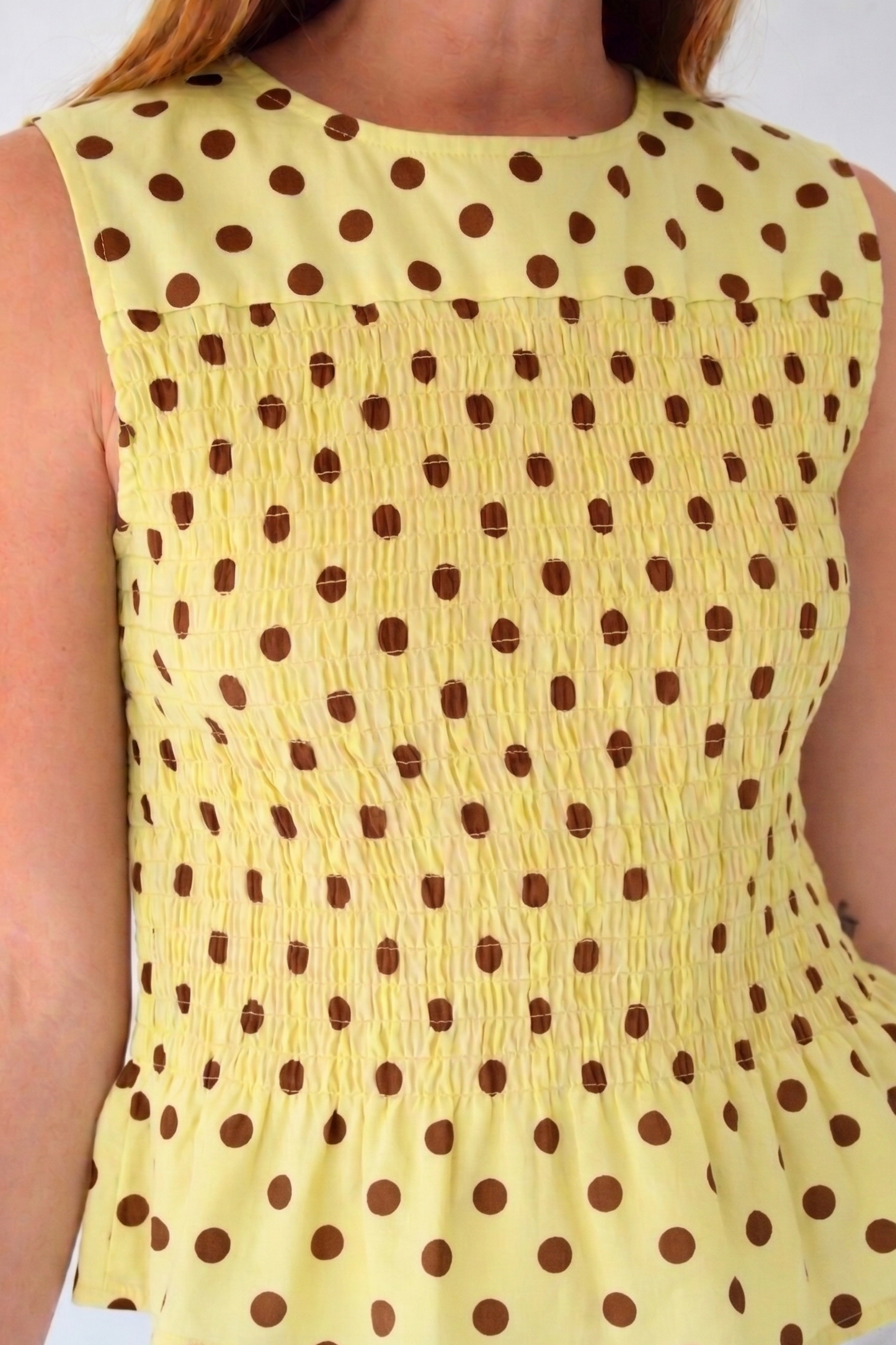 Top Cora Yellow Polka Dots
