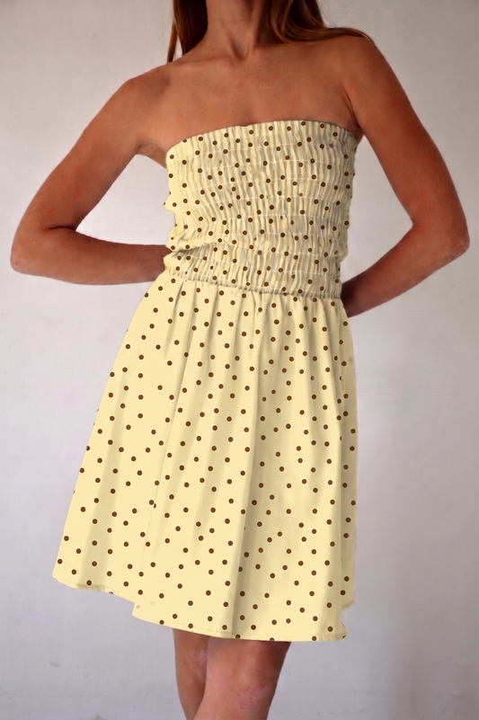 Emily Yellow Polka Dot Short Dress