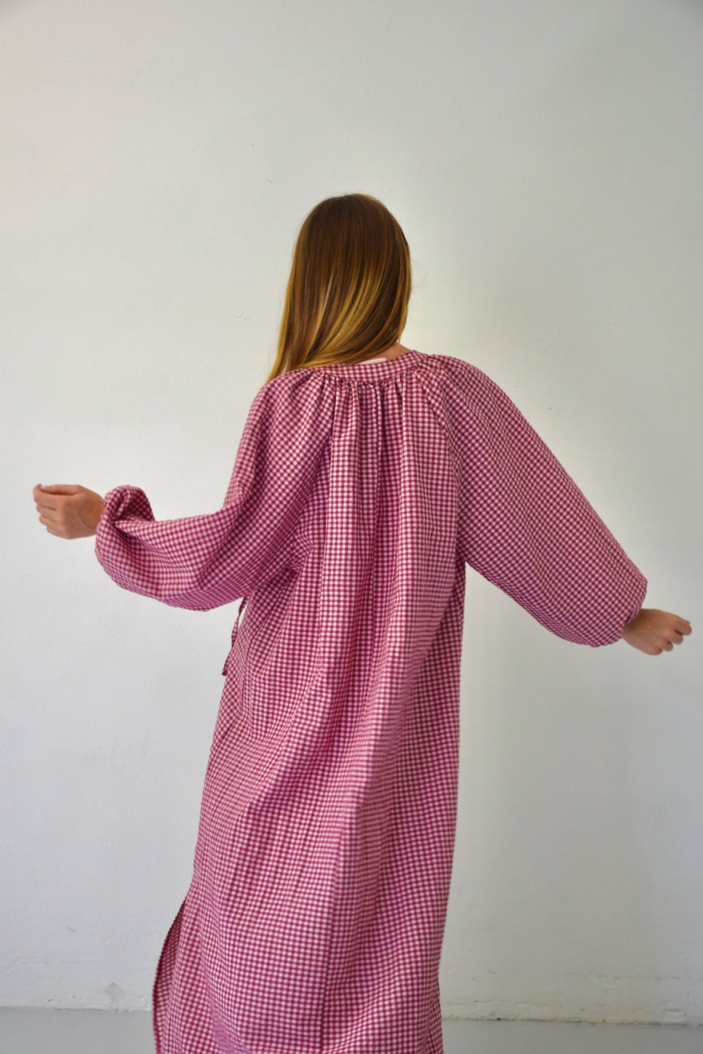 Vestido Matilde Vichy Burgundy
